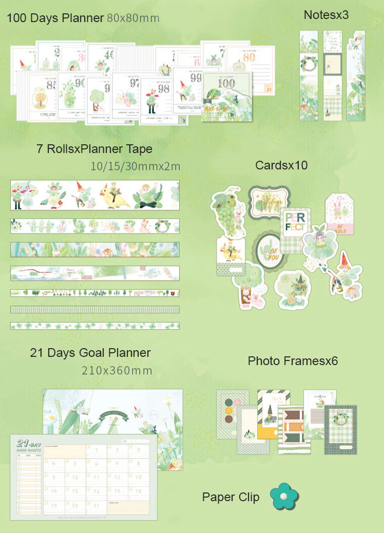 Green Journal Washi Tape Set