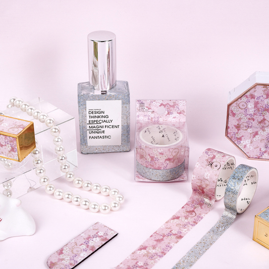 SAKURA SILVER FOIL WASHI TAPE SET