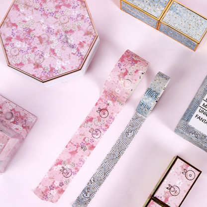 SAKURA SILVER FOIL WASHI TAPE SET