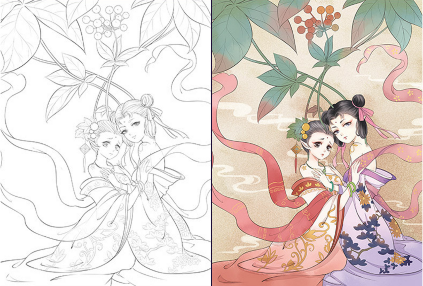 Coloring Books for adults-Chinese Traditional Fairy