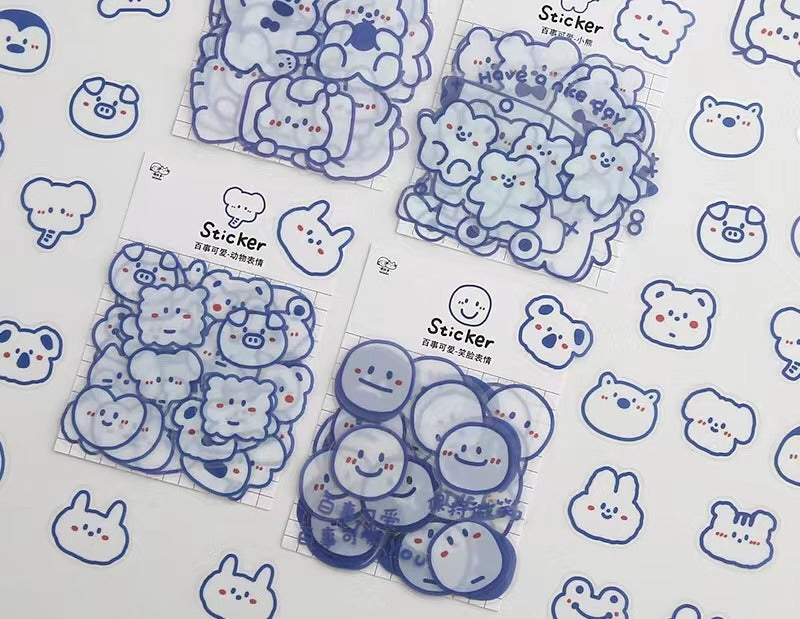 Cartoon Smiling Face Expression Sticker Bag