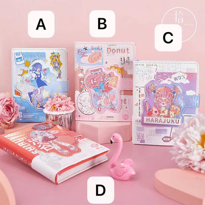Harajuku Notes - 36K Magnetic Buckle Notebook - Cute Student Notebook