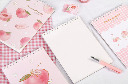 Cute A4 Coil Sketch Book - Pink Peach Planner for students, Adults, Kids - Christmas Gift - Birthday Gift - Craft and DIY Stationery