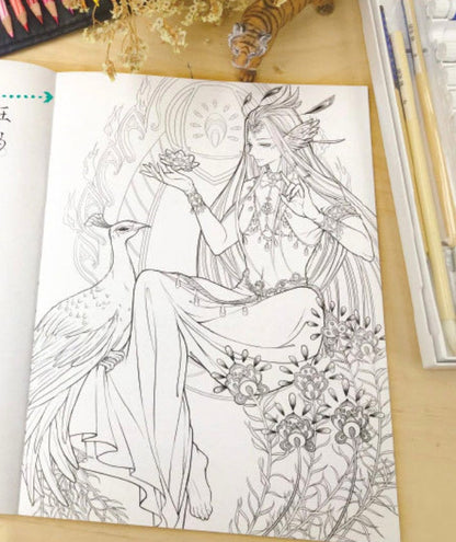 Coloring Books for adults - Chinese God and Goddess