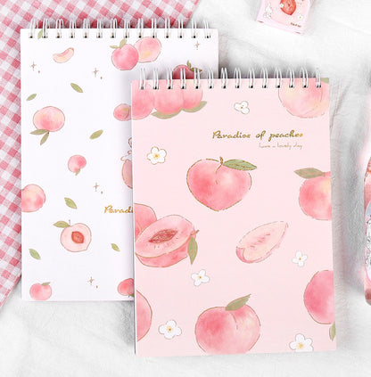 Cute A4 Coil Sketch Book - Pink Peach Planner for students, Adults, Kids - Christmas Gift - Birthday Gift - Craft and DIY Stationery