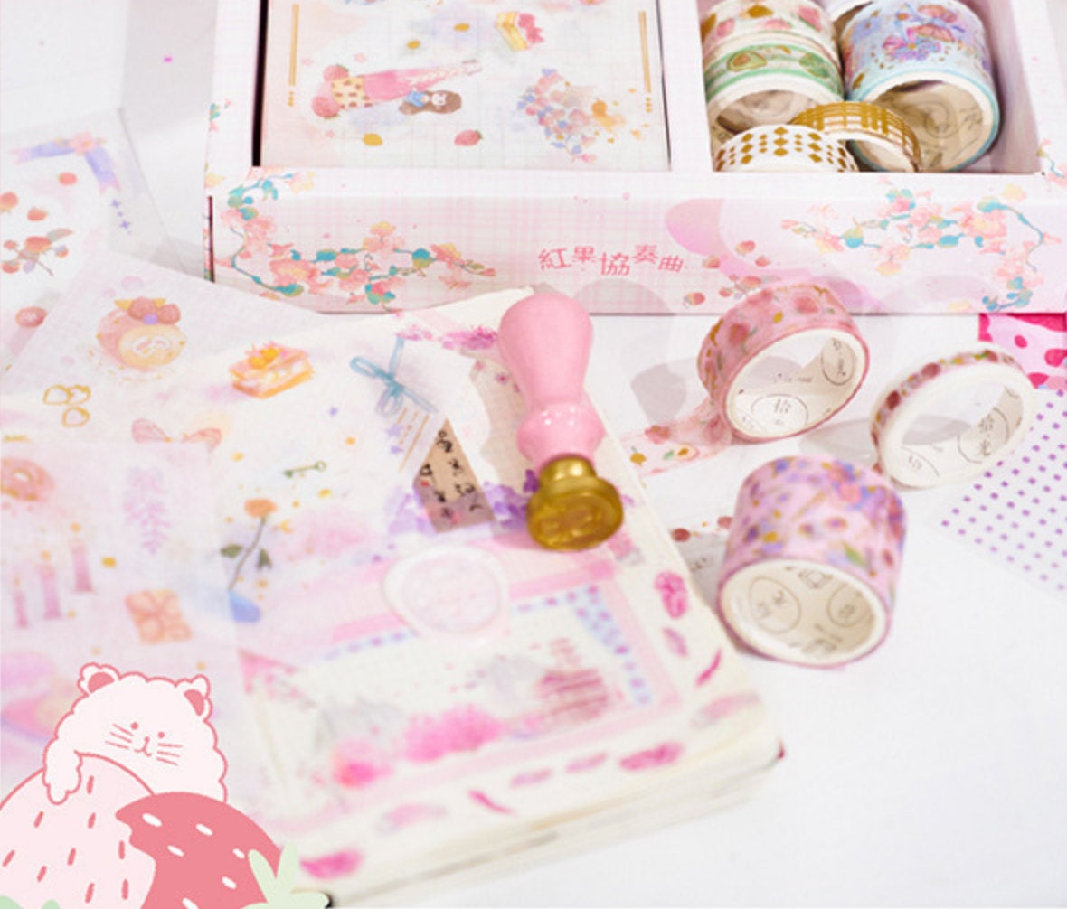 Red Fruit Washi Tape Set