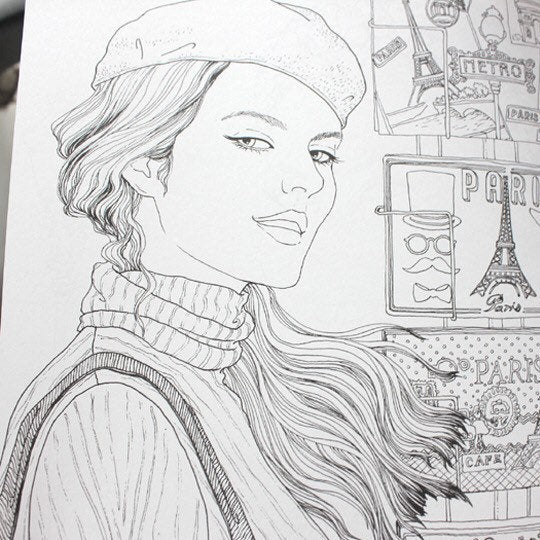 LOOK- Fashion Coloring Books for adults or Children