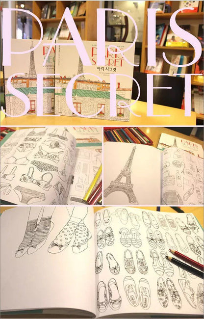 Coloring Books for adults or Children - Traveling Paris