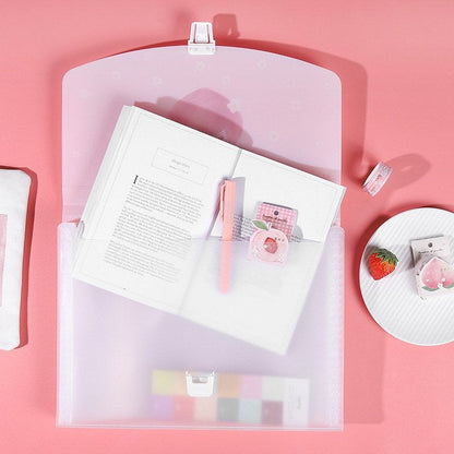 A4 Cute Pink Peach File Folder - 13 Pocket Folder