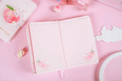 A5 Peach Planner - Soft Leather Cover - 228 Pages - A5 magnetic buckle Pink notebooks  - Bullet Journal - no lines no dots