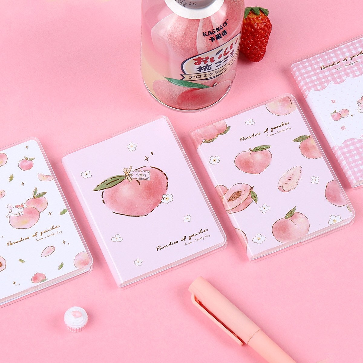 A7 Pink Peach Notes  - Pink Small Notebooks  - Pocket Notes - Mini Bullet Journal with lines
