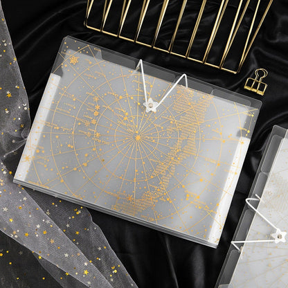Gold and Silver Stars File Folder - 12 Pocket Folder