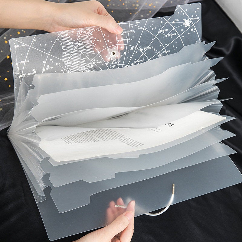 Gold and Silver Stars File Folder - 12 Pocket Folder