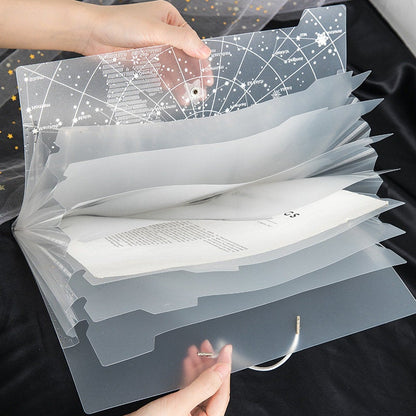 Gold and Silver Stars File Folder - 12 Pocket Folder