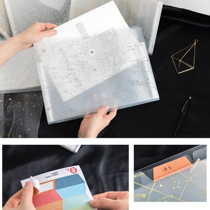 Gold and Silver Stars File Folder - 12 Pocket Folder