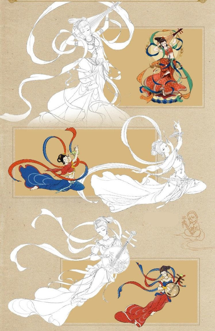 Coloring Books for adults - Chinese Dancer