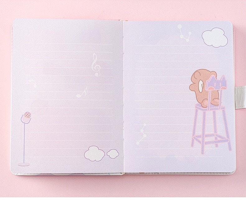 Magic Girl Journal - Soft Leather Cover Planner- 224 Pages A5 magnetic buckle notebooks  - Bullet Journal with lines or dots- Pink Notebook