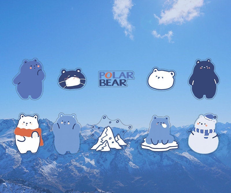 20 Antarctica and Arctic Animals Stickers Set