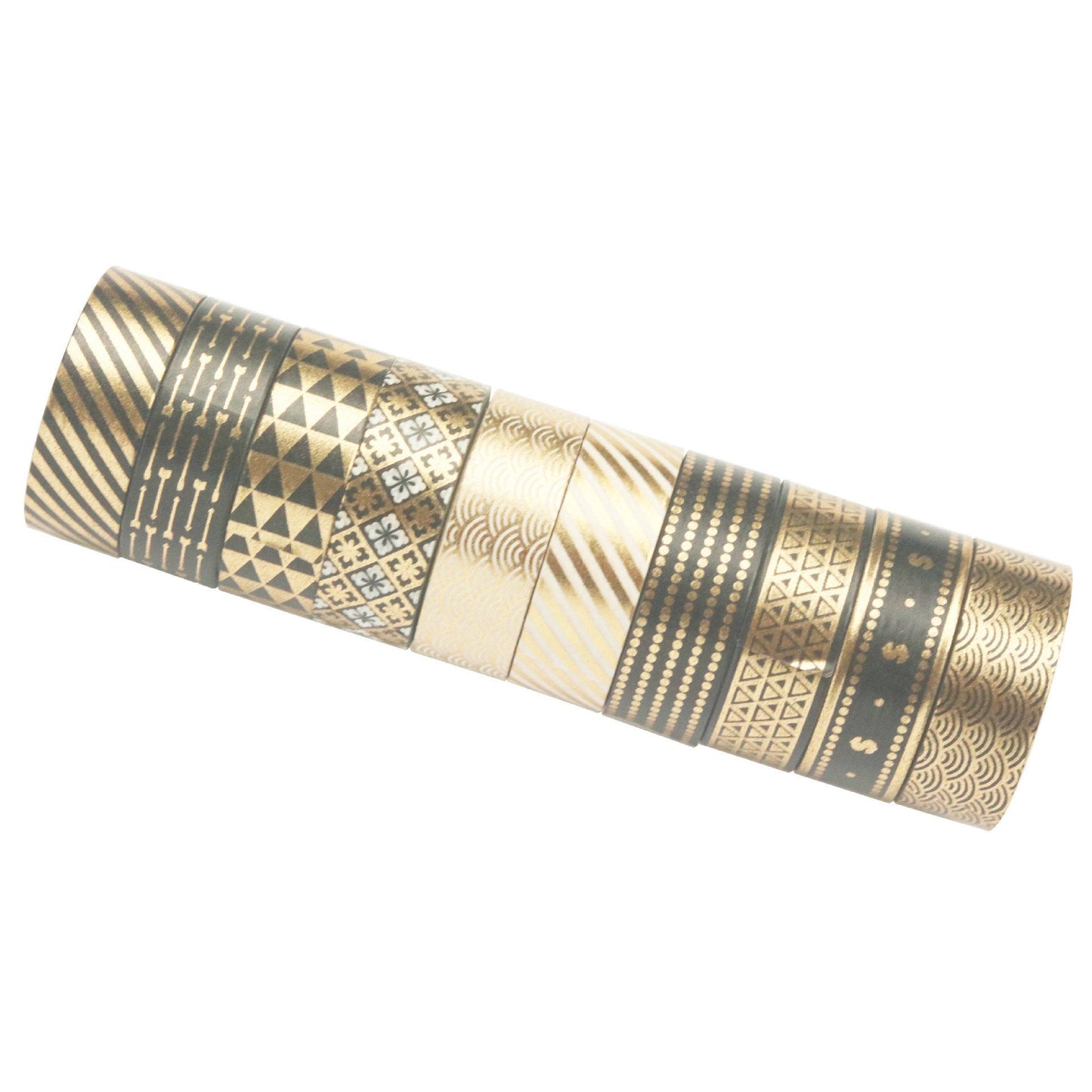 10 Roll Gold Foil Washi Tape Set
