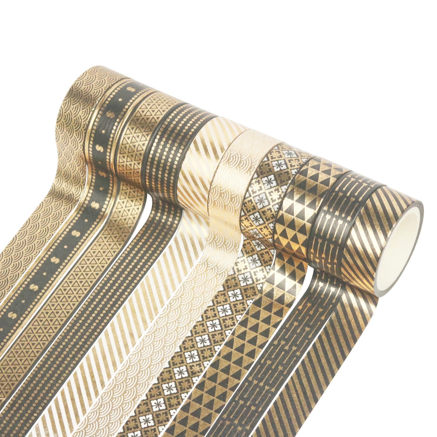 10 Roll Gold Foil Washi Tape Set