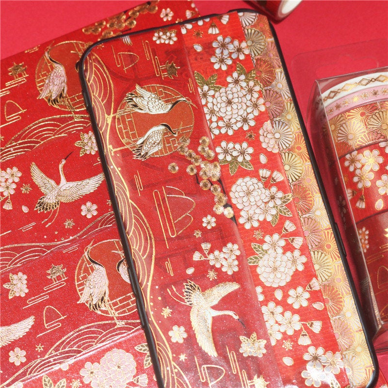 5 Roll Crane Gold Foil Masking Tape Set