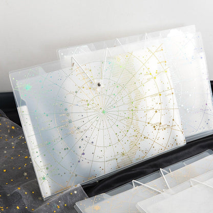 Gold and Silver Stars File Folder - 12 Pocket Folder