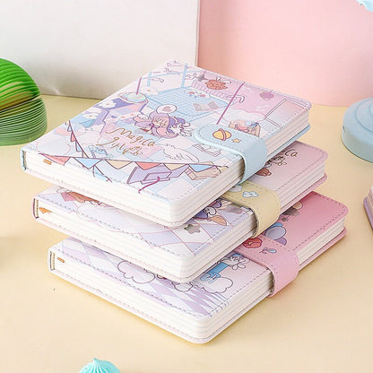 Magic Girl Journal - Soft Leather Cover Planner- 224 Pages A5 magnetic buckle notebooks  - Bullet Journal with lines or dots- Pink Notebook