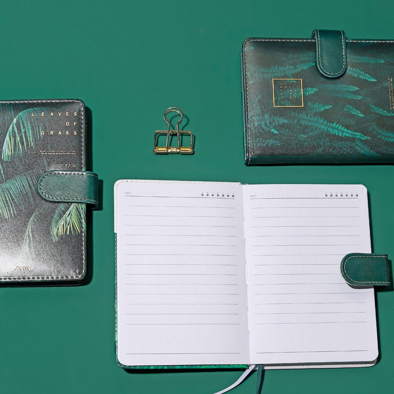 Tropical Leaf Planner - Soft Leather Cover