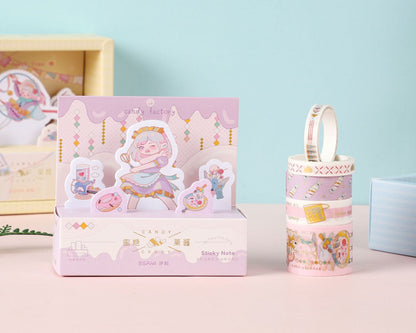 Candy Jam Sticky Notes Set - 5 Rolls Washi Tape