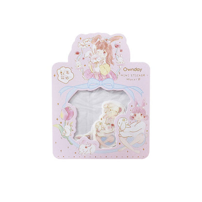 48 Cute Cat Girl with Gold Foil Stickers Set