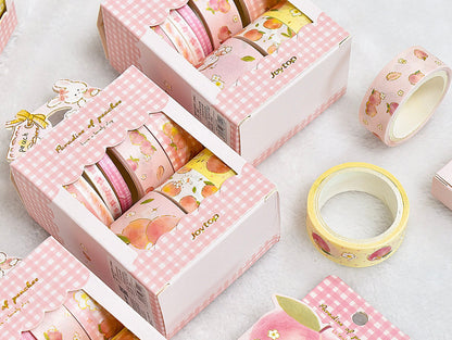 Peach Washi Tape Set 10 Rolls 2meters , Various Widths Pink Masking Tape , Planner Tape Gift Wrap , Journal DIY Tape, Stationery