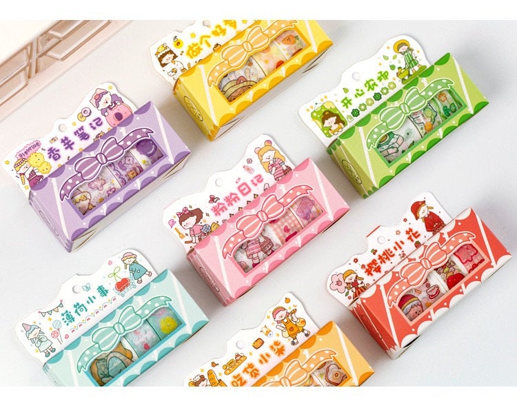 5 Rolls Cute Happy Girl Washi Tape Set 2meters