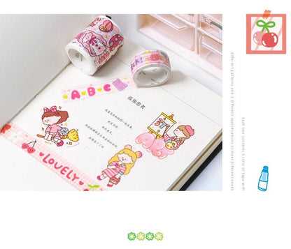5 Rolls Cute Happy Girl Washi Tape Set 2meters