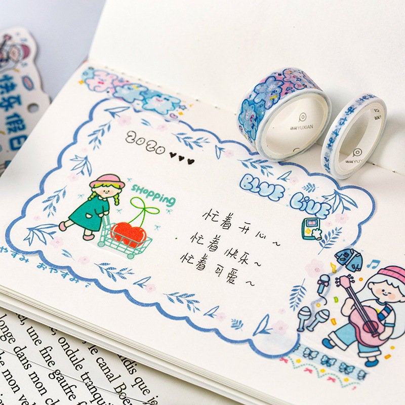 5 Rolls Cute Happy Girl Washi Tape Set 2meters