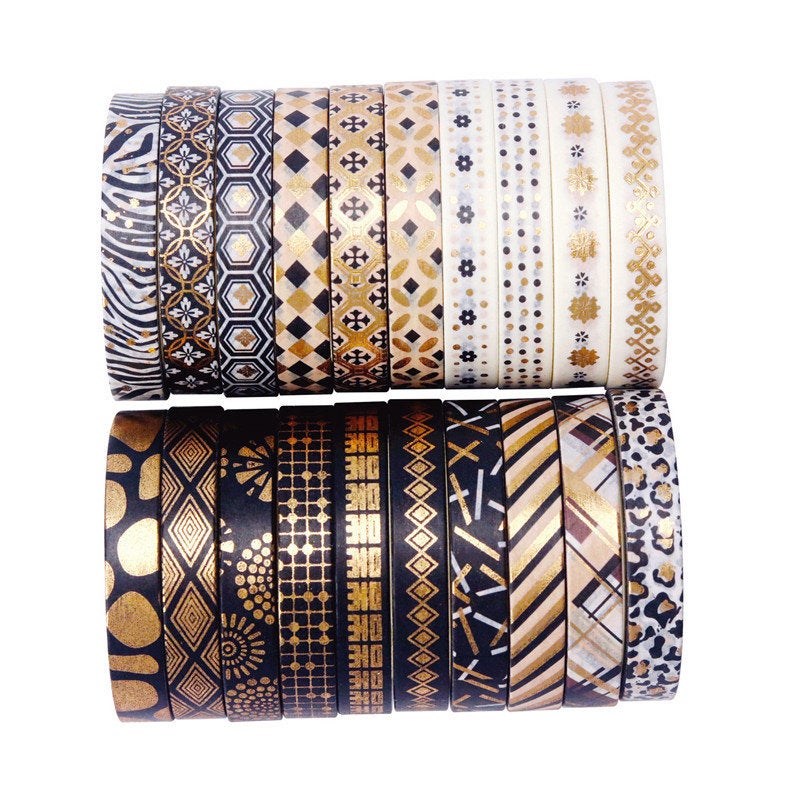 20 Roll Gold Foil Masking Tape Set