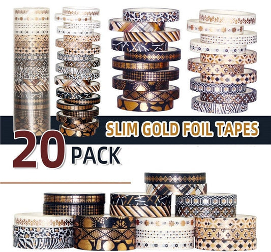 20 Roll Gold Foil Masking Tape Set