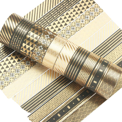 10 Roll Gold Foil Washi Tape Set