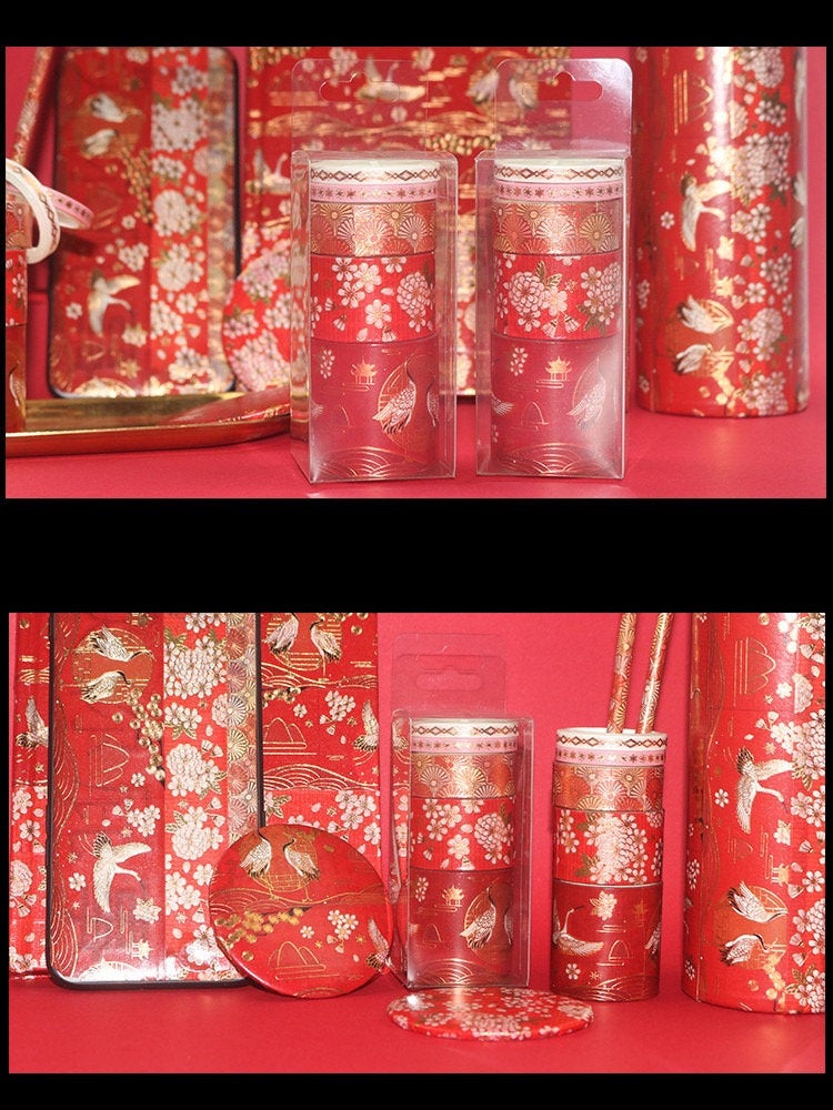 5 Roll Crane Gold Foil Masking Tape Set