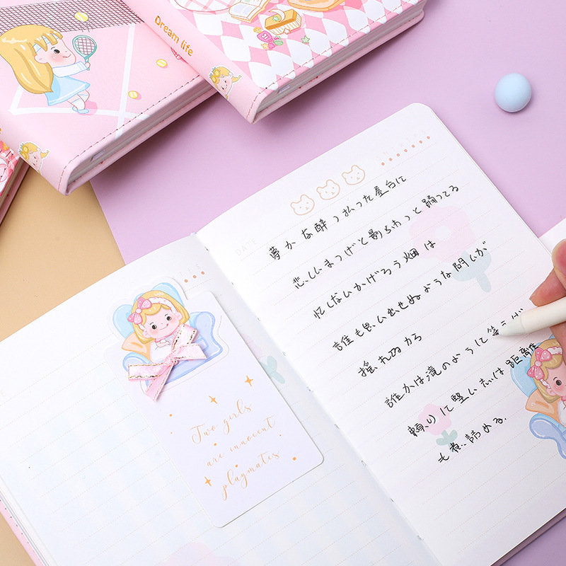 Cute Girl Journal With Bookmark - Bullet Journal with lines