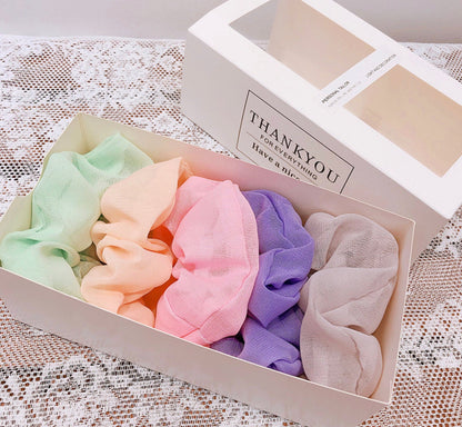 5 Hair Scrunchies Set