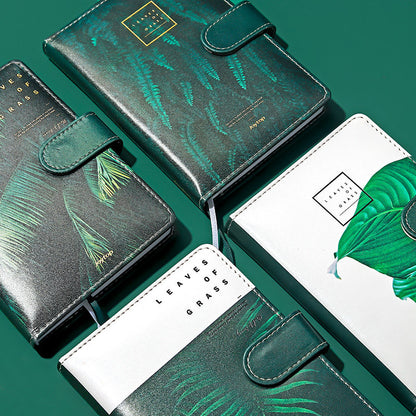 Tropical Leaf Planner - Soft Leather Cover