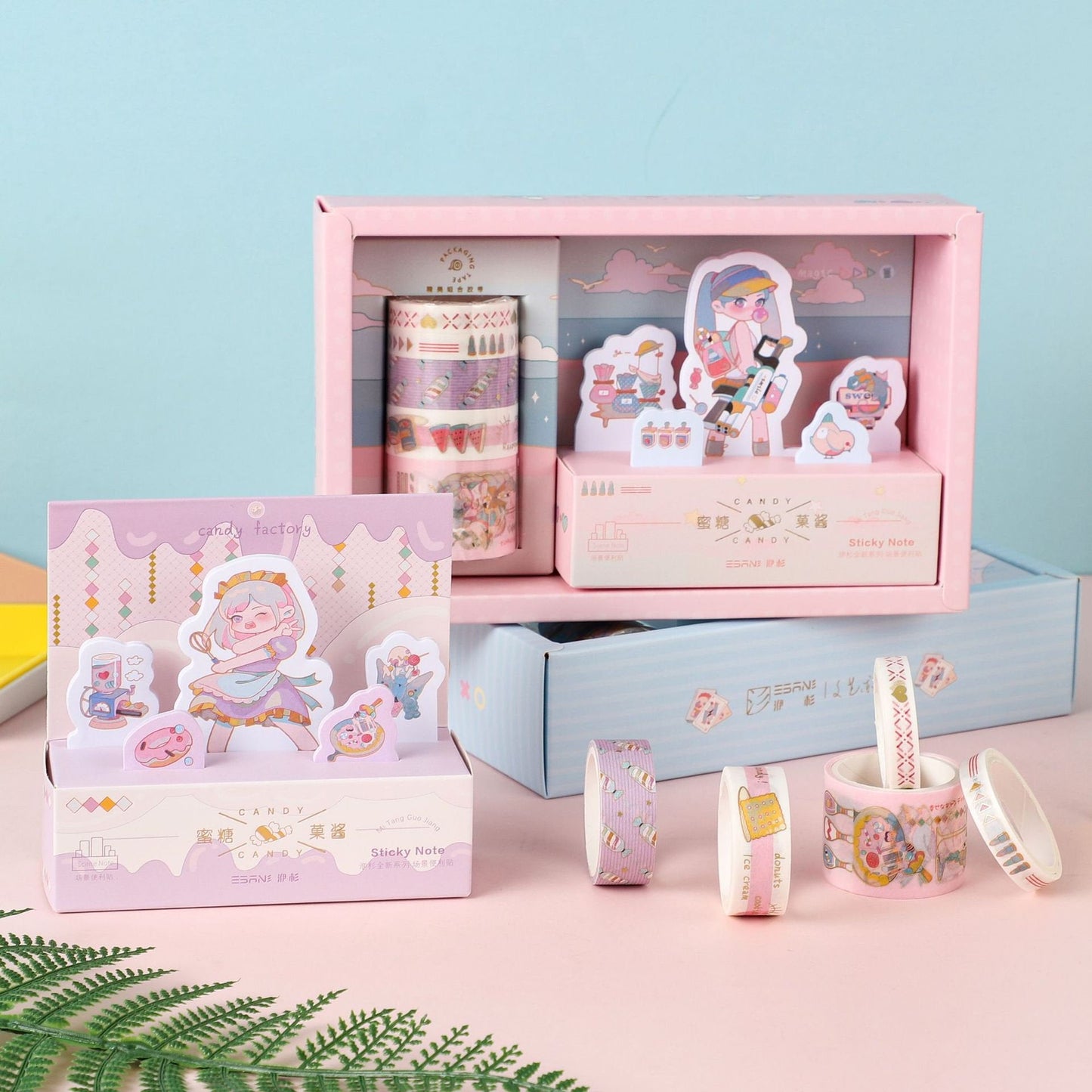 Candy Jam Sticky Notes Set - 5 Rolls Washi Tape