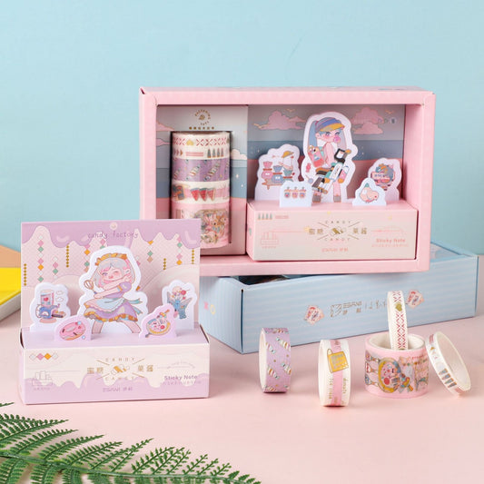 Candy Jam Sticky Notes Set - 5 Rolls Washi Tape