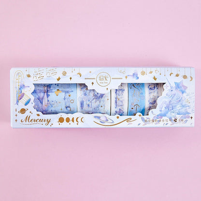 Mercury World Washi Tape Set - 8 Rolls Washi Tape for Bullet Journal and Planner- Christmas Gift - Birthday Gift - Craft and DIY