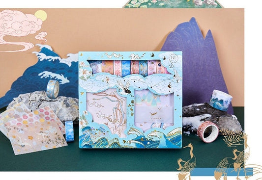 Mountains and Ocean Washi Tape Set-Washi Tape, Stickers, Planner and more - Christmas Gift - Birthday Gift - Craft and DIY
