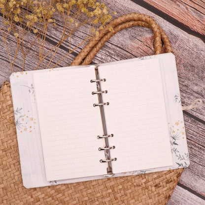 Embroid Buttercup Notebook- 180 Pages Loose Leaf A5 Cloth Cover Buckle Journal - Flower Planner- Bullet Journal - Craft DIY Stationery