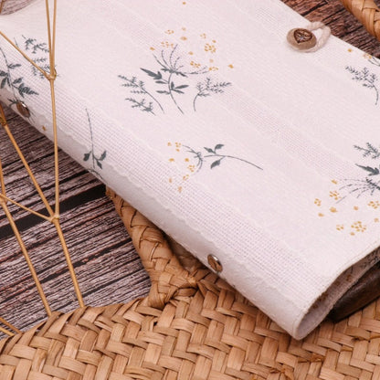 Embroid Buttercup Notebook- 180 Pages Loose Leaf A5 Cloth Cover Buckle Journal - Flower Planner- Bullet Journal - Craft DIY Stationery