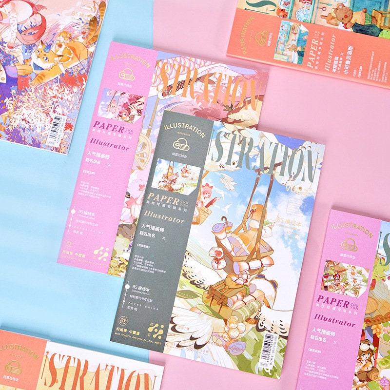 Fashion Notebook with Magazine Style Cover - B5 80 Pages with Lines - Hone Deco Magazine Journal Planner Calendar - Craft DIY Stationery