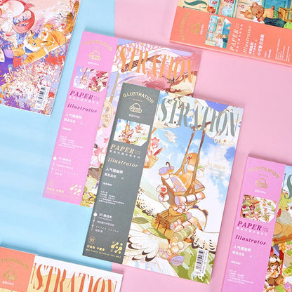 Fashion Notebook with Magazine Style Cover - B5 80 Pages with Lines - Hone Deco Magazine Journal Planner Calendar - Craft DIY Stationery