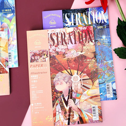 Fashion Notebook with Magazine Style Cover - B5 80 Pages with Lines - Hone Deco Magazine Journal Planner Calendar - Craft DIY Stationery